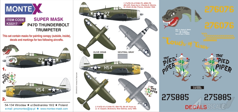 masks & markings for Bf 109F-2 Hasegawa k32229 Montex 1/32 decals 