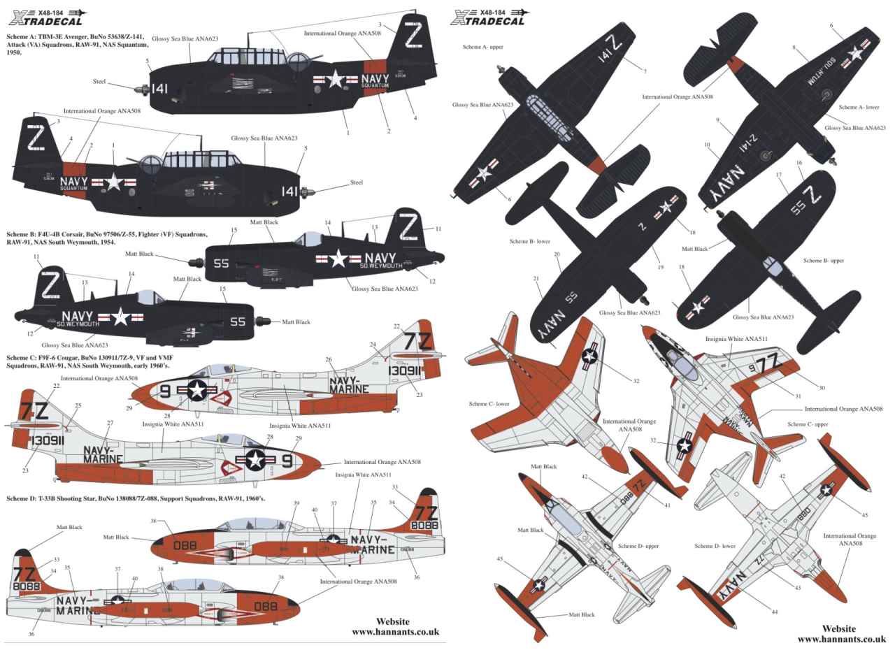 Xtra Decals 1/72 U.S NAVY RESERVE AIR WING 91 