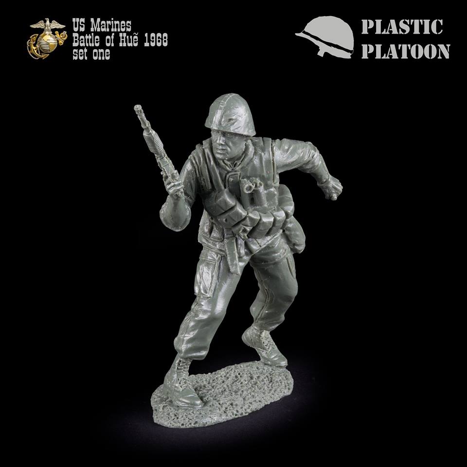 Plastic Platoon Toy Soldier Vietnam War North 1968 54mm 1/32 #2 Set 6 pc. 
