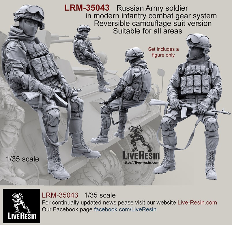 4 Live Resin 1/35 LRM-35042 Russian Army Machinegunner in Combat Gear System