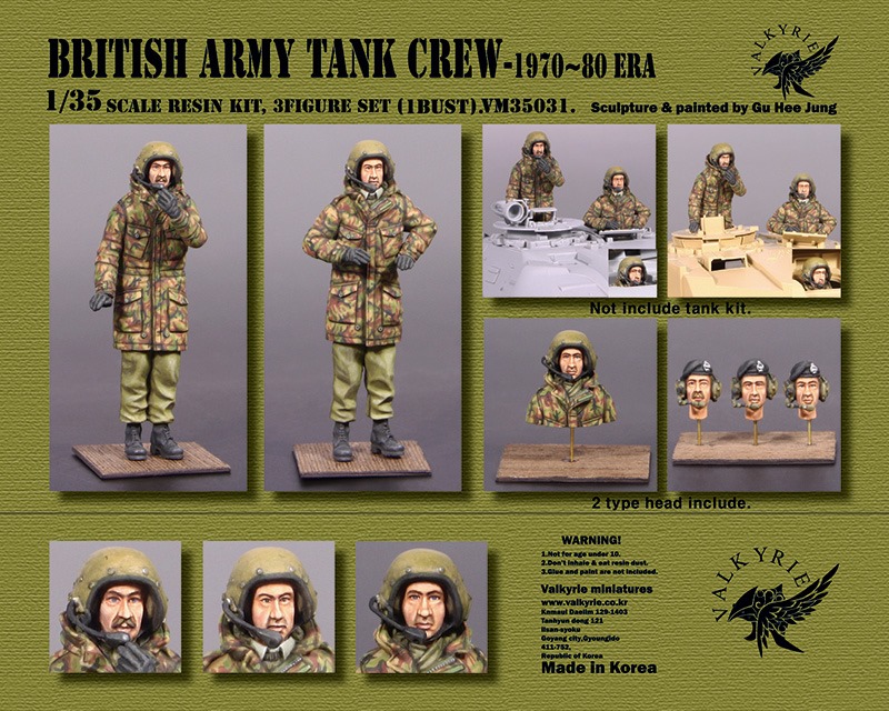 Valkyrie 1/35 Scale resin kit Modern German Army Tank Crew 2000 Era 2 Figures 