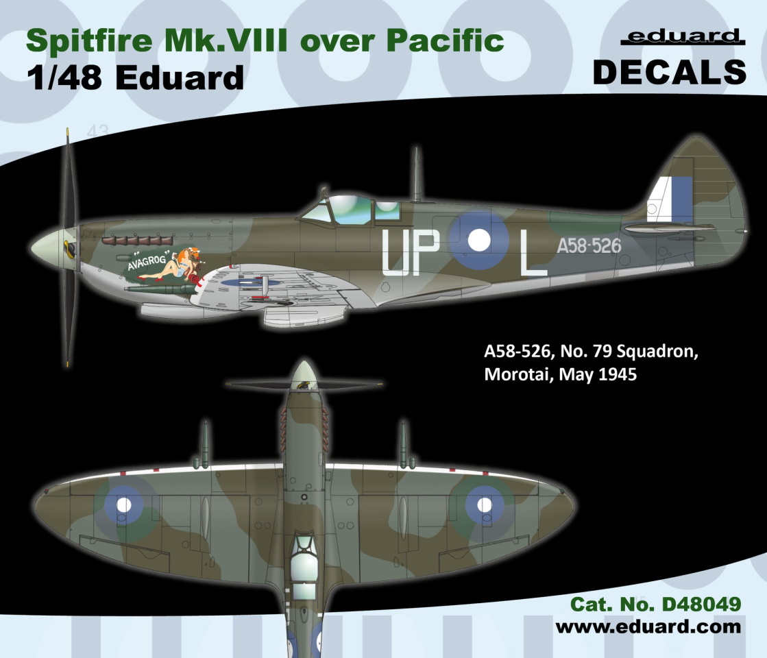 Eduard 1/48 Supermarine Spitfire Mk.VIII Over Pacific Decals for Eduard kits 