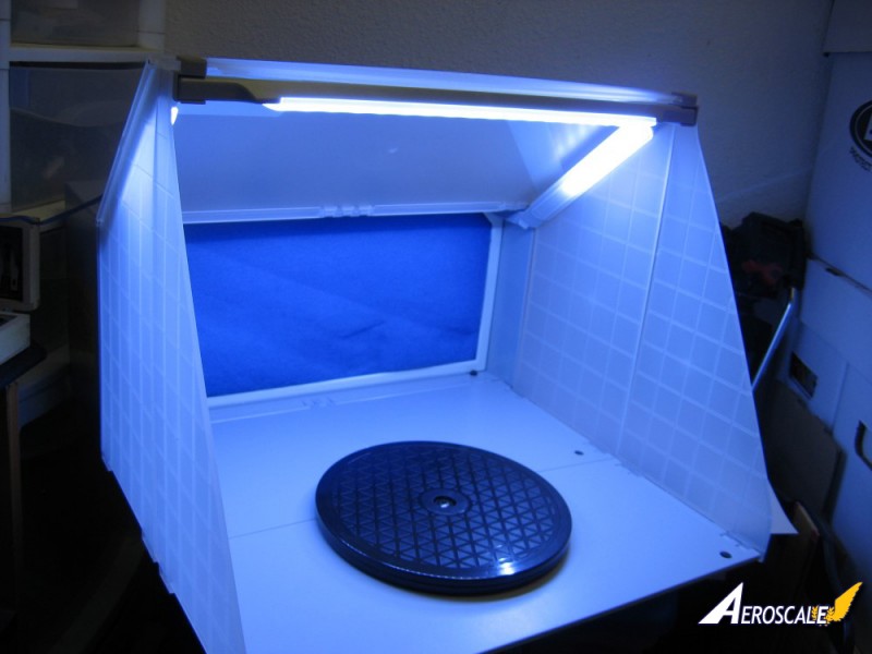 Portable Airbrush Paint Spray Booth Kit w/ 3 LED Lights Turn Table & Filter  Hose