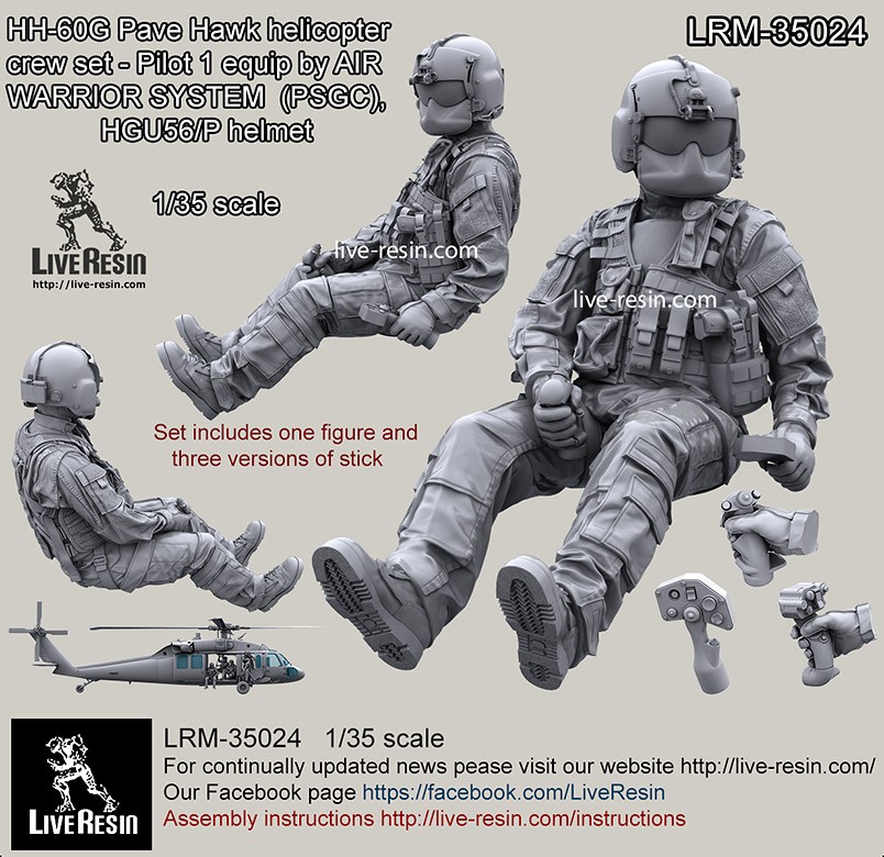 1/35 resin HH-60G Pave Hawk Helicopter ONLY 2 Pilots unpainted unassembled 