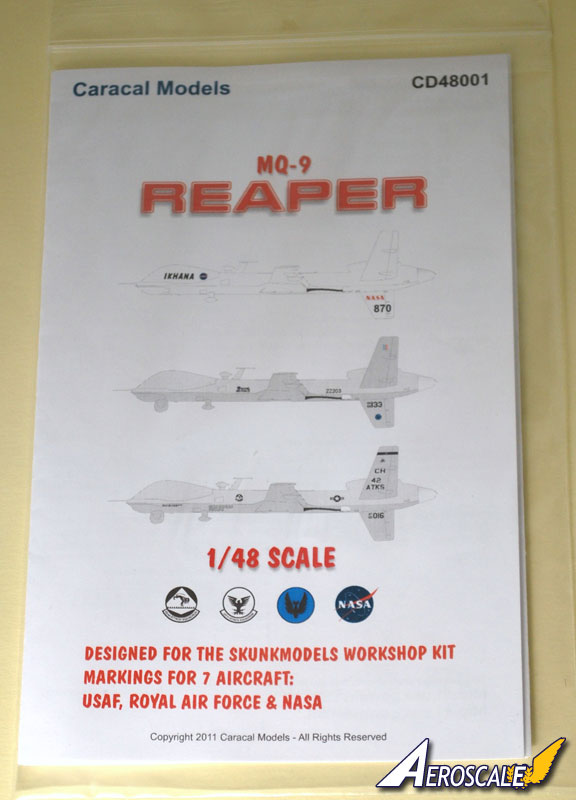 Details about   Caracal Decals 1/48 MQ-9 REAPER UAV Predator Drone 
